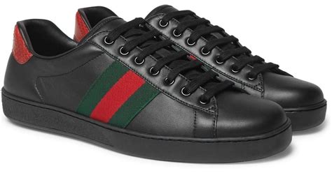 black gucci ace trainers